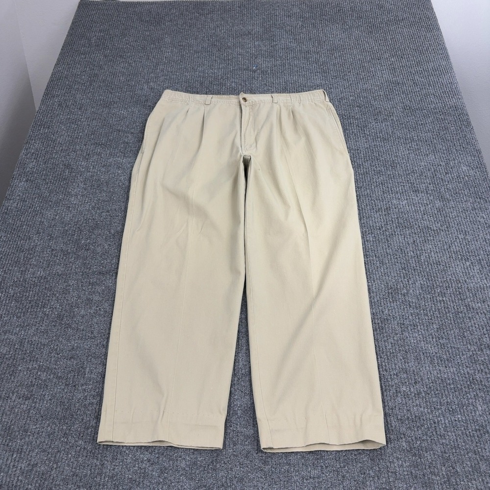 Vintage Bugle Boy Company Pants Mens 36 Khaki Cotton Pleated Chino 90s Casual